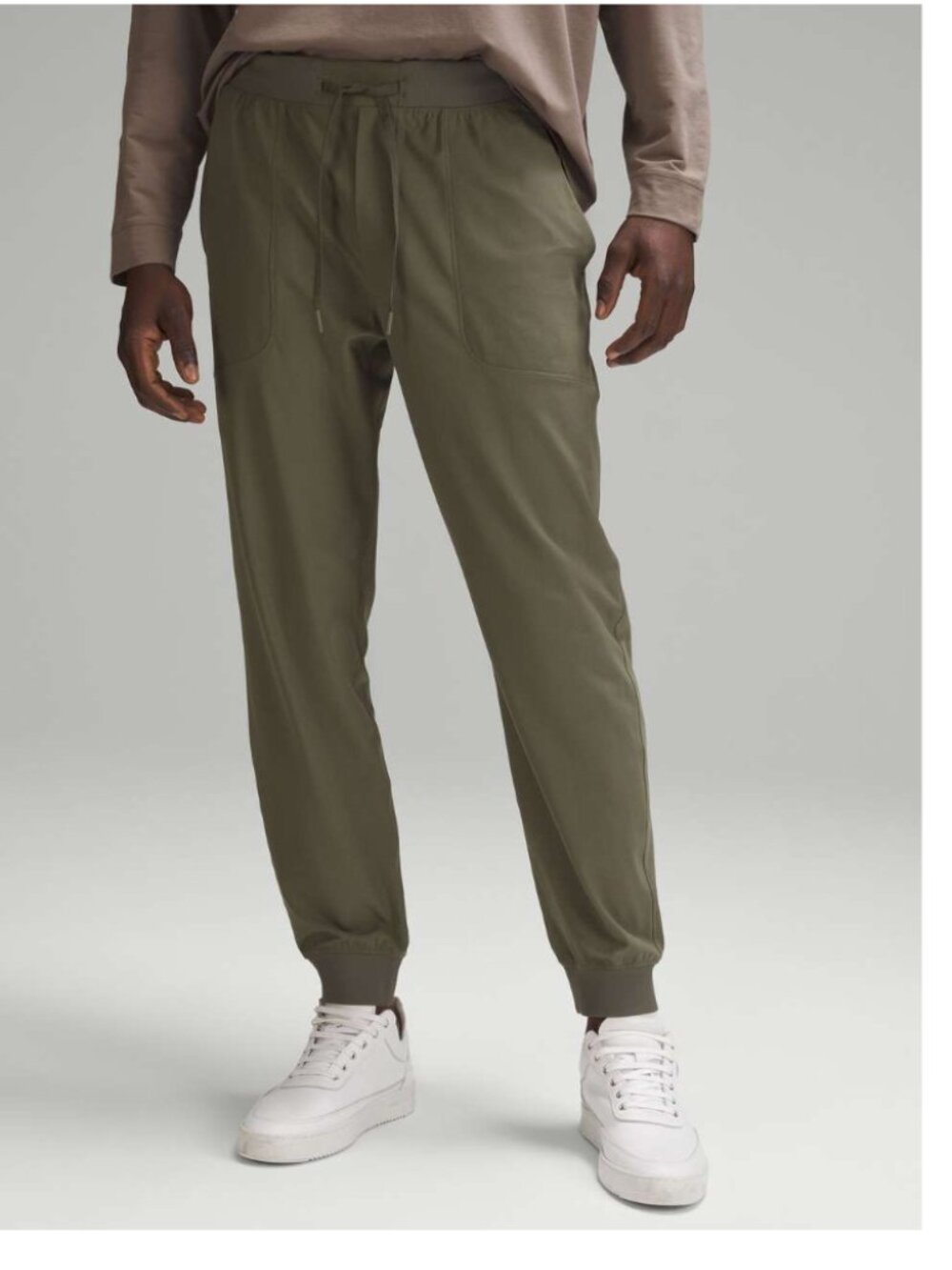 Men's Olive Green Jogger Pants - Casual Drawstring Tapered Fit